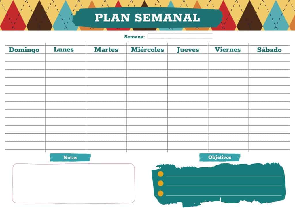 plantilla de horario semanal pdf